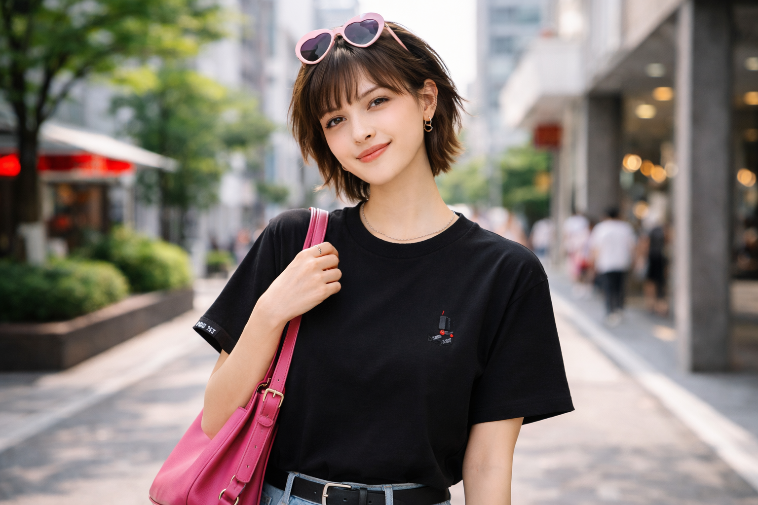 おしゃれを楽しむ女性が着るグラニフ風グラフィックTシャツ