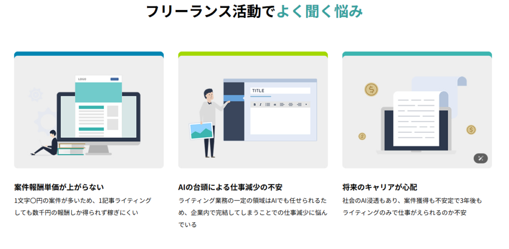 SEO HOUSE公式サイトが紹介するフリーランスの案件単価やAIによる仕事減少への悩み