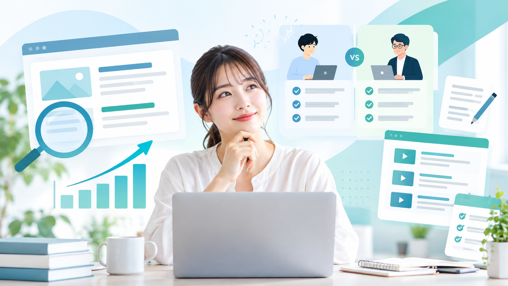 SEO HOUSEの評判・料金・カリキュラムを比較検討するイメージ